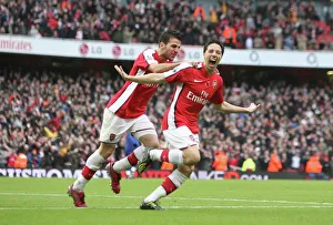 Samir Nasri celebrates scoring the 2nd Arsenal goal Samir Nasri celebrates scoring the 2nd Arsenal goal