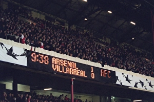 The scoreboard at the end of the match. One nil to Arsenal The scoreboard at the end of the match. One nil to Arsenal