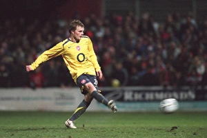 Sebastian Larsson scores for Arsenal during the penalty shoot out Sebastian Larsson scores for Arsenal during the penalty shoot out