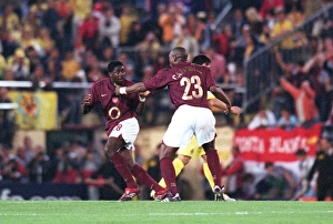 Sol Campbell and and Kolo Toure (Arsenal) celebrate at the final whistle Sol Campbell and and Kolo Toure (Arsenal) celebrate at the final whistle