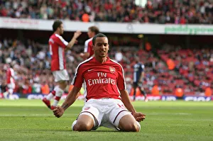 Theo Walcott celebrates scoring the 5th Arsenal goal Theo Walcott celebrates scoring the 5th Arsenal goal