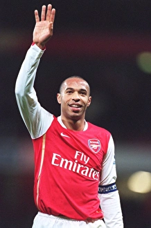 Thierry Henry (Arsenal) celebrates at the end of the match Thierry Henry (Arsenal) celebrates at the end of the match