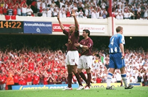 Thierry Henry celebrates scoring Arsenals 4th goal his 3rd with Jose Reyes Thierry Henry celebrates scoring Arsenals 4th goal his 3rd with Jose Reyes