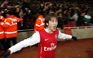 Tomas Rosicky celebrates scoring Arsenals 2nd goal Tomas Rosicky celebrates scoring Arsenals 2nd goal
