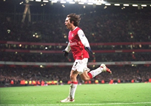 Tomas Rosicky celebrates scoring Arsenals 3rd goal Tomas Rosicky celebrates scoring Arsenals 3rd goal
