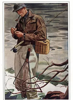 1930s USA fishing smoking pipes cigarettes smoking 1930s USA fishing smoking pipes cigarettes smoking