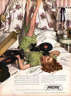 Balanced Pacific Sheets 1940s USA fabrics records record players cotton sheets clothing Balanced Pacific Sheets 1940s USA fabrics records record players cotton sheets clothing