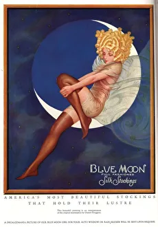 Blue Moon Silk stockings 1920s USA womens glamour pin-ups nylons hosiery Blue Moon Silk stockings 1920s USA womens glamour pin-ups nylons hosiery