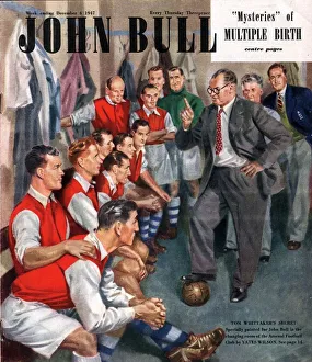 John Bull 1947 1940s UK Arsenal football team changing rooms magazines managers John Bull 1947 1940s UK Arsenal football team changing rooms magazines managers