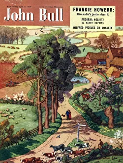 John Bull 1950 1950s UK country roads, countryside, farms, a walk in the, summer John Bull 1950 1950s UK country roads, countryside, farms, a walk in the, summer