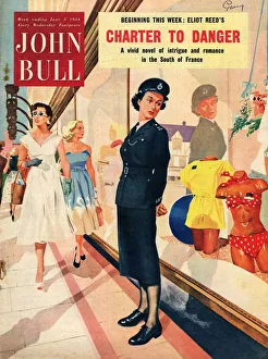 John Bull 1954 1950s UK womens summer window shopping swimwear magazines clothing John Bull 1954 1950s UK womens summer window shopping swimwear magazines clothing