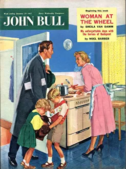 John Bull 1957 1950s UK cooking housewives housewife kitchens woman women in kitchen John Bull 1957 1950s UK cooking housewives housewife kitchens woman women in kitchen