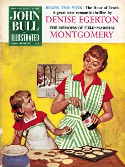 John Bull 1958 1950s UK cooking mothers and daughters baking mince pies housewife John Bull 1958 1950s UK cooking mothers and daughters baking mince pies housewife
