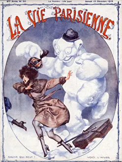 La Vie Parisienne 1919 1910s France C Herouard illustrations magazines snowmen snowman La Vie Parisienne 1919 1910s France C Herouard illustrations magazines snowmen snowman