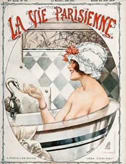 La Vie Parisienne 1919 1910s France Cheri Herouard magazines baths bathing hats La Vie Parisienne 1919 1910s France Cheri Herouard magazines baths bathing hats