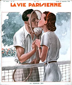 La Vie Parisienne 1938 1930s France magazines couples kissing kisses tennis rackets La Vie Parisienne 1938 1930s France magazines couples kissing kisses tennis rackets