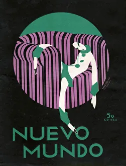 Nuevo Mundo 1920s Spain cc magazines relaxing art deco stripes chairs Nuevo Mundo 1920s Spain cc magazines relaxing art deco stripes chairs