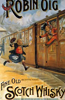 Robin Oig 1898 1890s UK whisky alcohol whiskey advert Scottish Scotch stations trains Robin Oig 1898 1890s UK whisky alcohol whiskey advert Scottish Scotch stations trains
