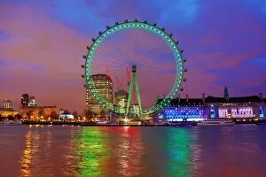 London Eye turns green for St. Patricks Day in London