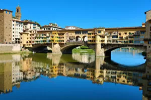 The Ponte Vecchio bridge over the River Arno, Florence, Italy