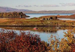 Boats moored near Connel in Argyll and Bute, Scotland Boats moored near Connel in Argyll and Bute, Scotland