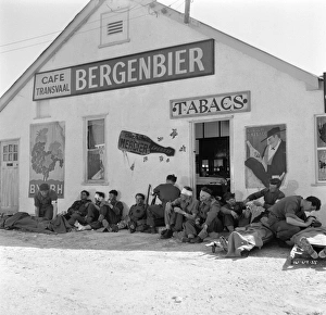 British troops at Dunkirk outside an abandoned cafe British troops at Dunkirk outside an abandoned cafe