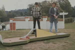 David Essex Prints: That'll Be the Day (1973) Print: David Essex and Ringo Starr play mini golf