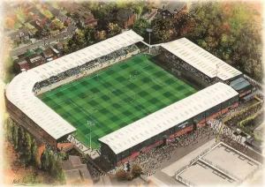 Gigg Lane Print - A Watercolour Depiction of Bury F.C.'s Home Stadium