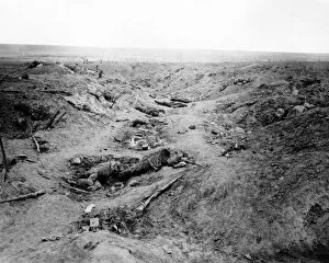 German trench near Guillemont, Western Front, WW1