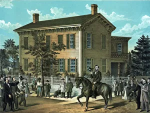 Abraham Lincolns return home as President of the United States 1860 A.D Abraham Lincolns return home as President of the United States 1860 A.D