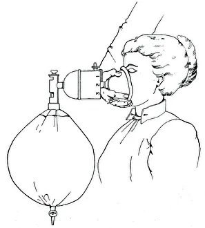 Administering gas and ether to a patient Administering gas and ether to a patient
