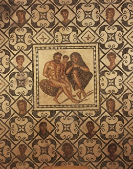 Algeria, Tipasa, Mosaic work depicting Berbers in chains Algeria, Tipasa, Mosaic work depicting Berbers in chains