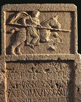 Algeria, Tipasa, Stele depicting a Roman knight with a spear Algeria, Tipasa, Stele depicting a Roman knight with a spear