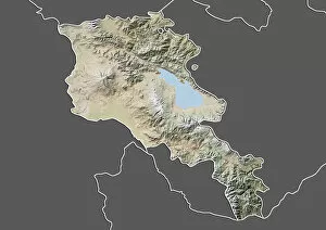 Armenia Collection: Armenia, Relief Map With Border and Mask