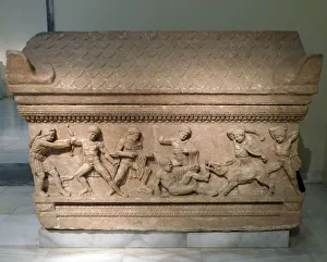Attic sarcophagus. Pentelic marble Attic sarcophagus. Pentelic marble