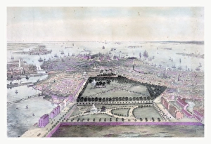 Birds Eye View Of Boston Drawn From Nature And On Stone By J. Bachmann Birds Eye View Of Boston Drawn From Nature And On Stone By J. Bachmann