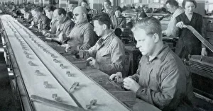 Blind workers on production line, Germany Blind workers on production line, Germany