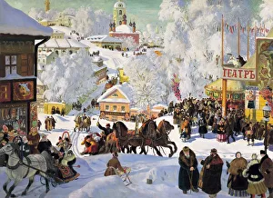 Boris Kustodiev (1878-1927) Russian painter. Maslenitsa, 1919. Oil on canvas Boris Kustodiev (1878-1927) Russian painter. Maslenitsa, 1919. Oil on canvas