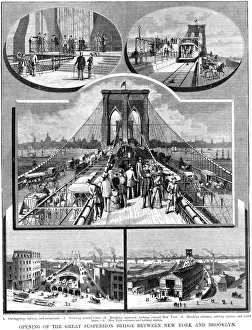 Brooklyn Suspension Bridge, illustration 1883 Brooklyn Suspension Bridge, illustration 1883