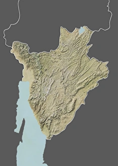 Burundi, Relief Map With Border and Mask Burundi, Relief Map With Border and Mask