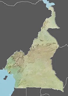 Cameroon, Relief Map With Border and Mask Cameroon, Relief Map With Border and Mask