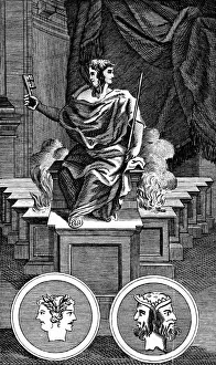 Copperplate engraving of Janus, 1798 Copperplate engraving of Janus, 1798