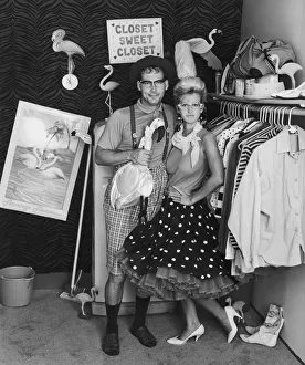 Couple wearing sixties style clothing Couple wearing sixties style clothing