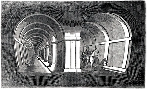 Cross-section showing arched masonry Thames Tunnel built 1825-1843 Cross-section showing arched masonry Thames Tunnel built 1825-1843