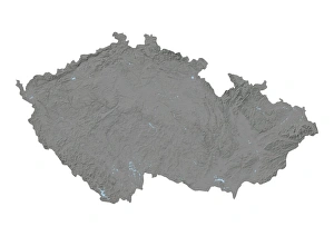 Czech Republic, Relief Map