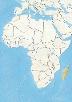 Democratic Republic of Congo, Relief Map