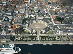 Denmark, Copenhagen, Frederiksstad, Aerial view of Amalienborg Palace Denmark, Copenhagen, Frederiksstad, Aerial view of Amalienborg Palace