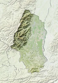 Departement of Haut-Rhin, France, Relief Map Departement of Haut-Rhin, France, Relief Map