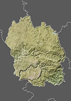 Departement of Lozere, France, Relief Map Departement of Lozere, France, Relief Map