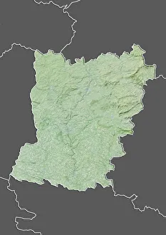 Departement of Mayenne, France, Relief Map Departement of Mayenne, France, Relief Map